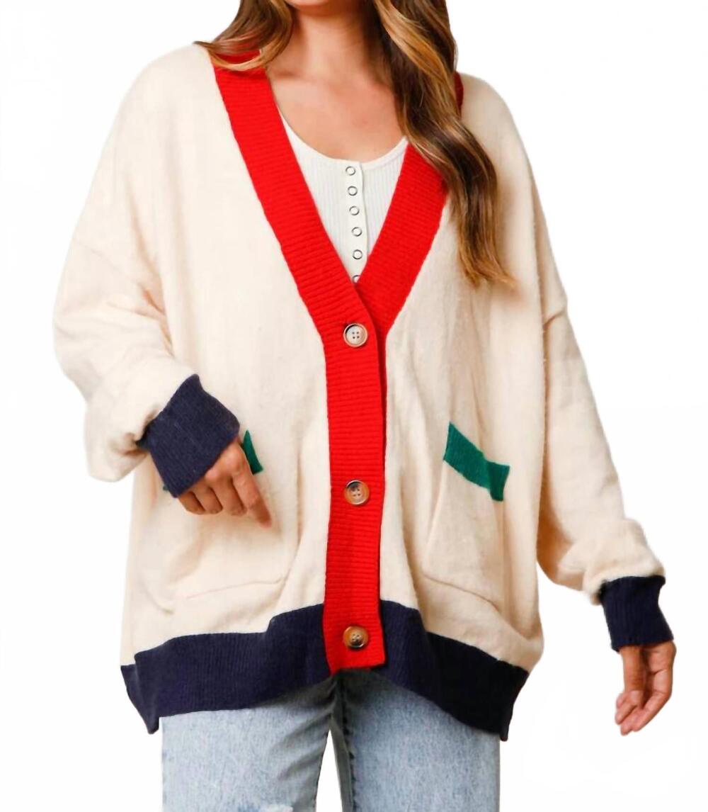 NEW FANTASTIC FAWN sequin nutcracker cardigan in cream